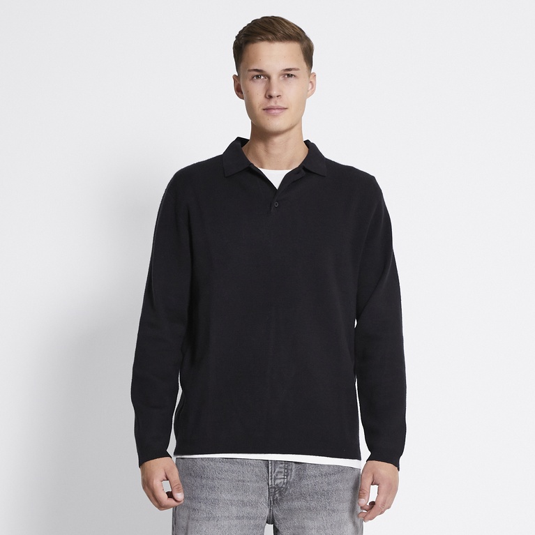 Knitted polo shirt "Ross" Black